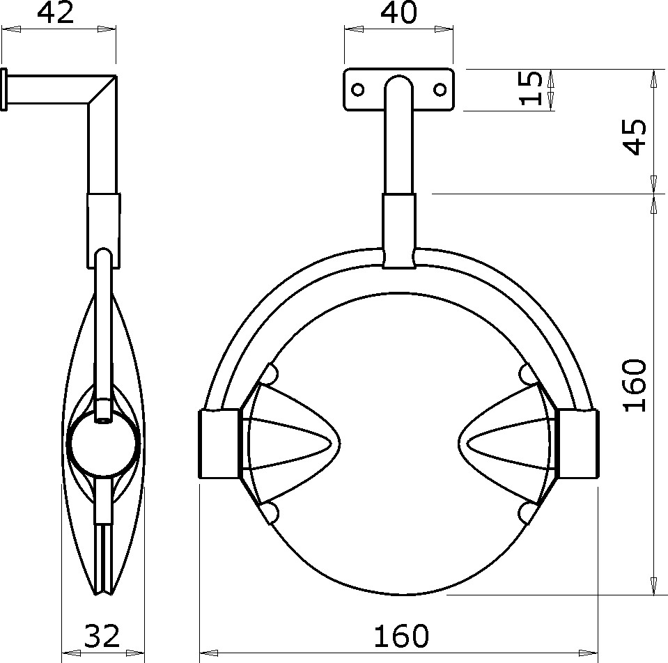 Галогенный светильник Vanity, 100Вт, 220В хром, 160х205х42мм