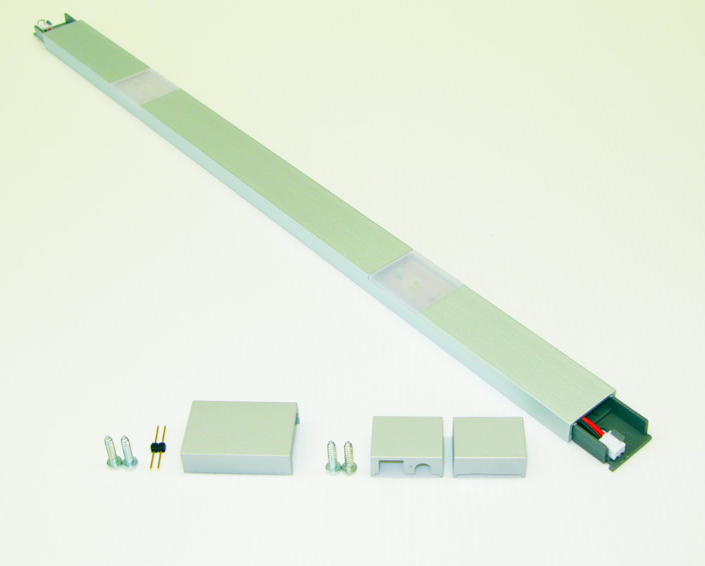 Светильник светодиодный Modus, 2х1,2Вт, 24 В, свет холодный алю, 450х25х10мм