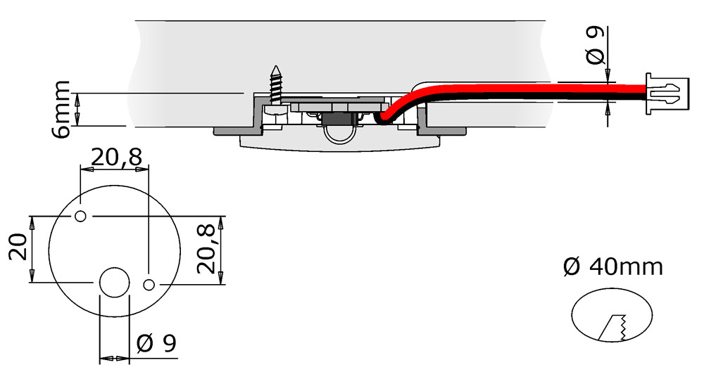 Светильник светодиодный Slide, 1,2Вт, 12В, свет теплый алю, 46х46х10мм