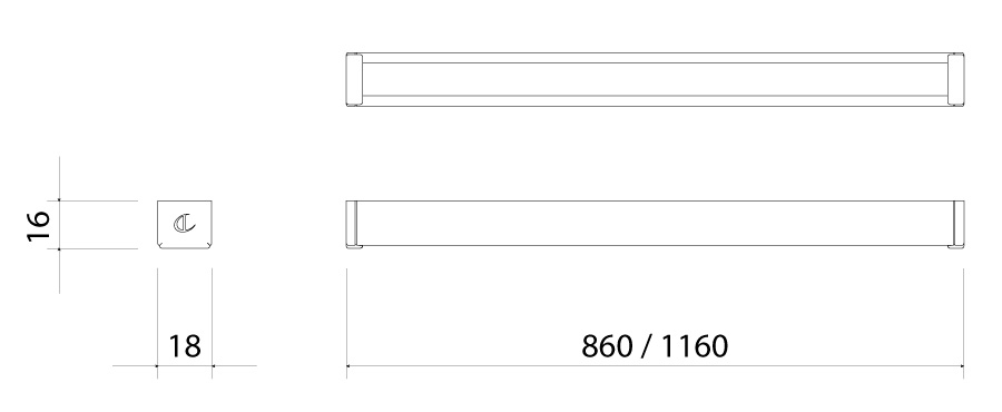 Светильник светодиодный Twig TLD, 3.84Вт, 12В, свет холодный алю, 860х18х16мм