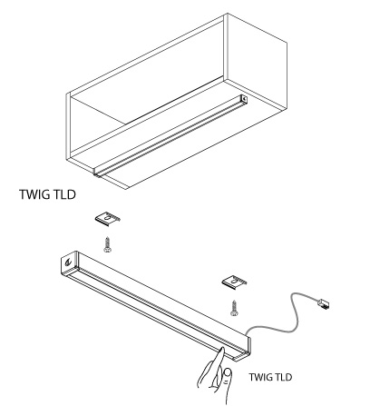 Светильник светодиодный Twig TLD, 5,28Bт, 12В, свет холодный алю, 1160х18х16мм