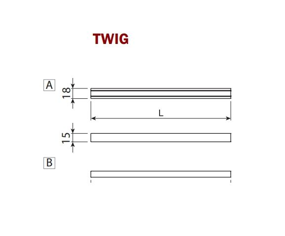 Выключатель TLD V12 для Twig, накладной, регулятор яркости алю, 57х15х18мм