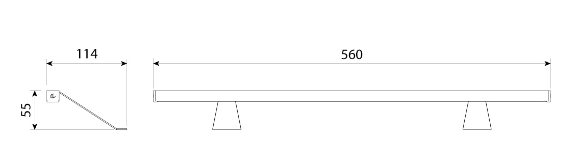 Светильник светодиодный Filo Twin, 2,6Вт, 12В, свет холодный алю, 560х114х55мм