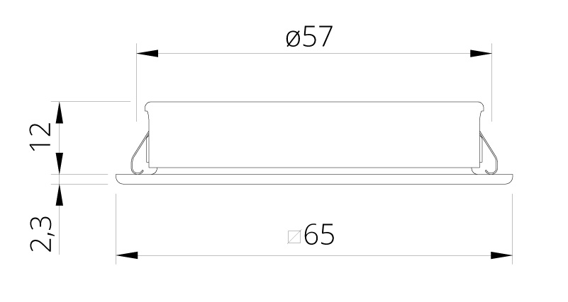 Светильник светодиодный Quadrum Plus 3Вт, 12В, свет натуральный, кабель, разъём miniplug сталь, 65х14,3мм