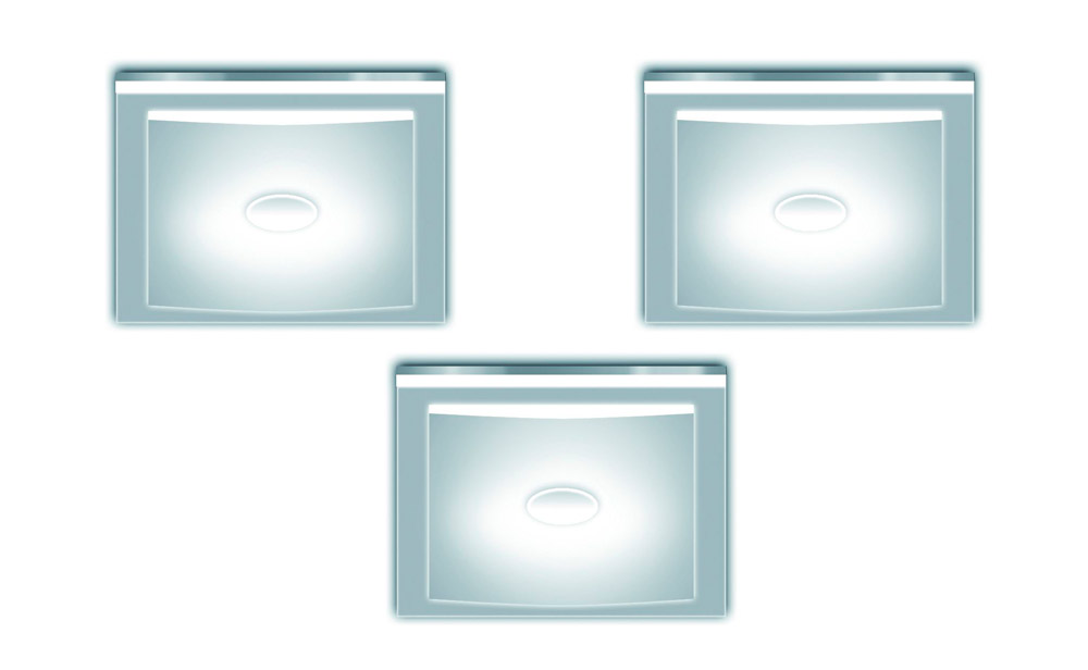 Светильник светодиодный Slide Set3, комплект 3х1,2Вт, 24В, свет теплый, тр-р, кабель алю, 46х46х10мм