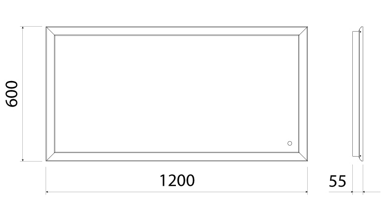 Светильник светодиодный Narciso Twin TLD, 15,4Вт, 220В, зеркало, свет холодный шпон венге, 1200х600х55мм