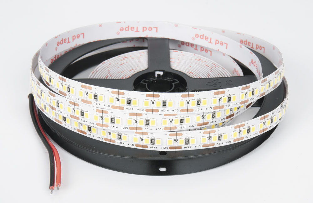 LED лента IP20 открытая, 8мм, 120 LED/м,  48Вт, 12В, 5м в кат., кабель 150мм натуральный