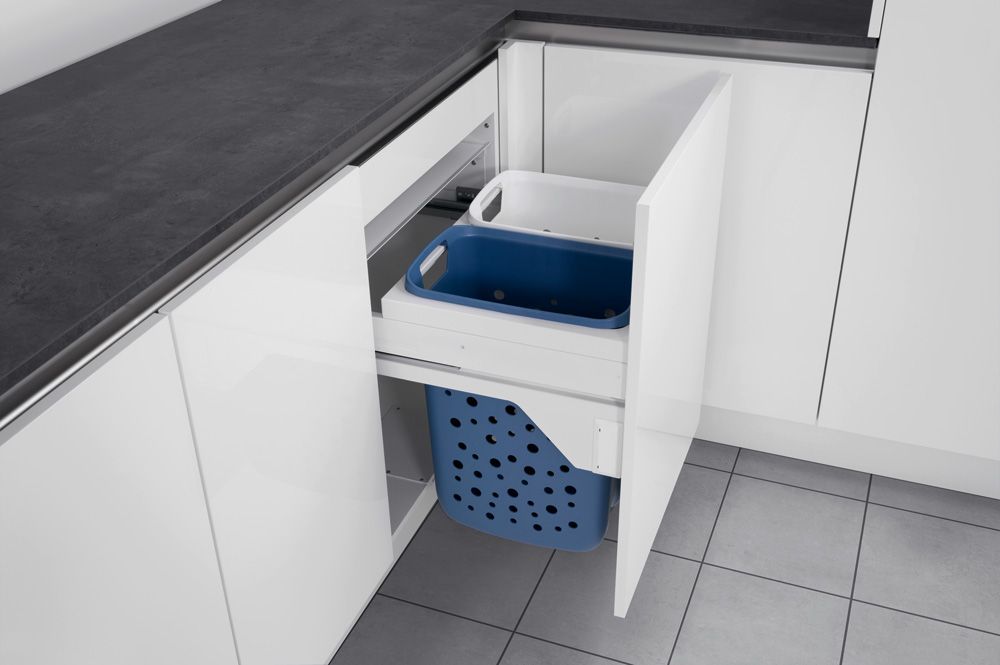 Система хранения белья Laundry-Carrier 60, 2х33л. белая рама, 562-568x448x545мм