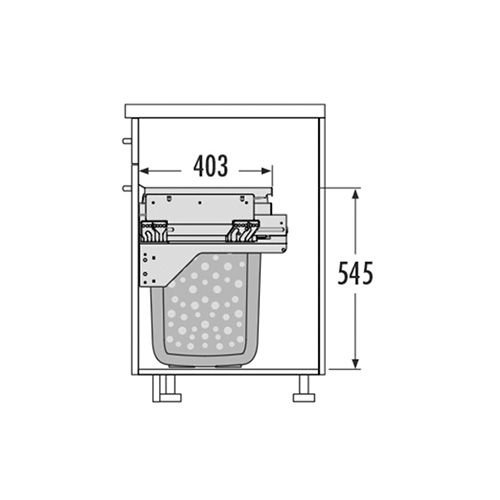 Система хранения белья Laundry-Carrier 60, 2х33л. белая рама, 562-568x448x545мм