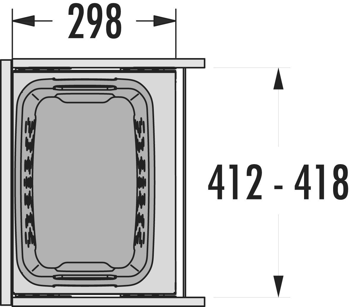 Система хранения белья Laundry-Carrier 45 Bathroom, 1х33л серебристая рама, 412-418x298x531мм