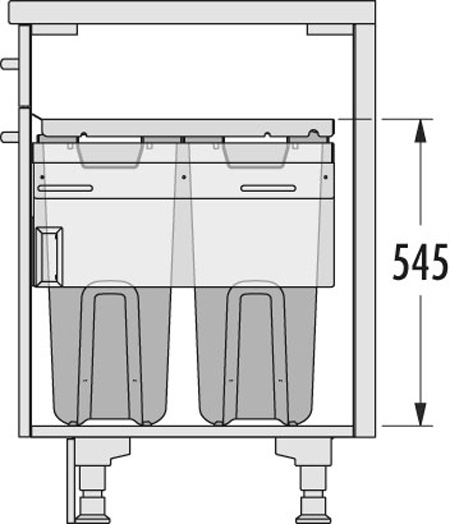 Система хранения белья Laundry-Carrier 50, 2х33л белая рама, 462-468x528x545мм