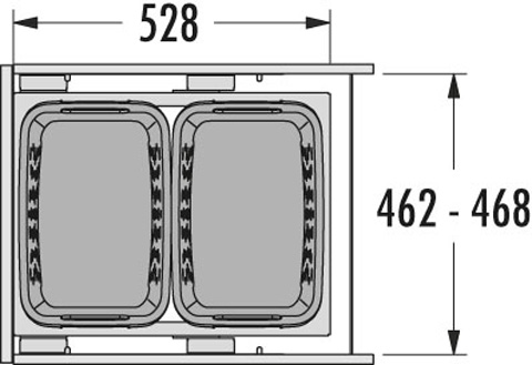 Система хранения белья Laundry-Carrier 50, 2х33л белая рама, 462-468x528x545мм