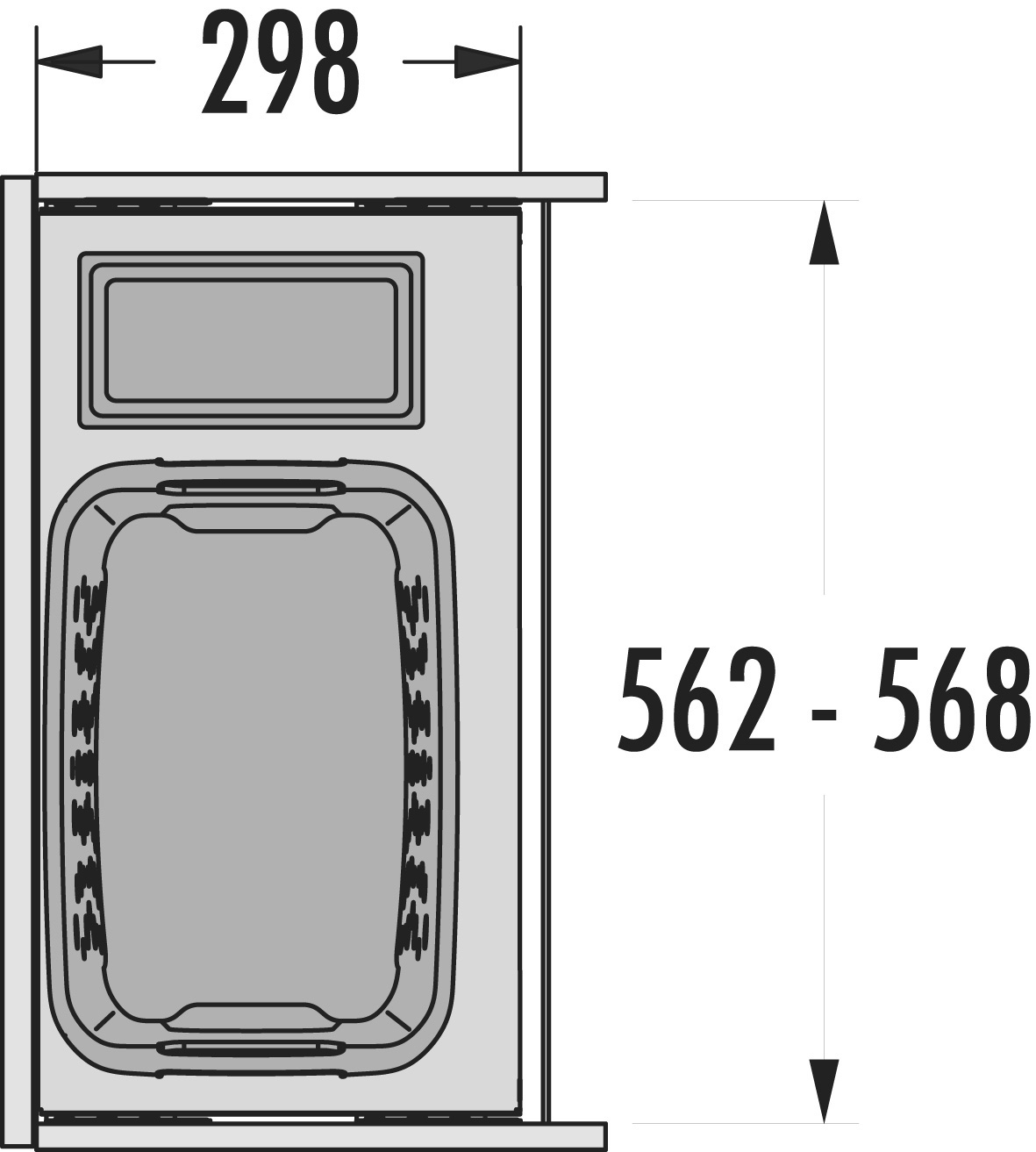 Система хранения белья Laundry-Carrier 60 Bathroom, 1х33л, 1х4л серебристая рама, 562-568x298x531мм