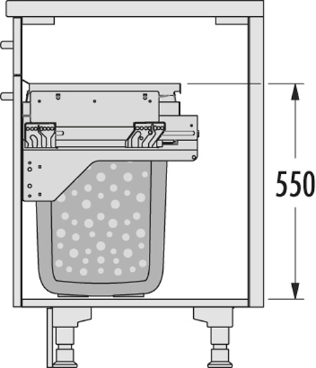 Система хранения белья Laundry-Carrier 60, 2х33л. темно-серая рама, 562-568x448x545мм