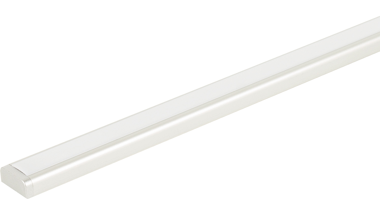 Светильник ALFA CLICK-  450 накладной  4,5Вт, 12В, лента 120 LED/м, каб. 2м с разъемом MiniPlug серебро/свет теплый