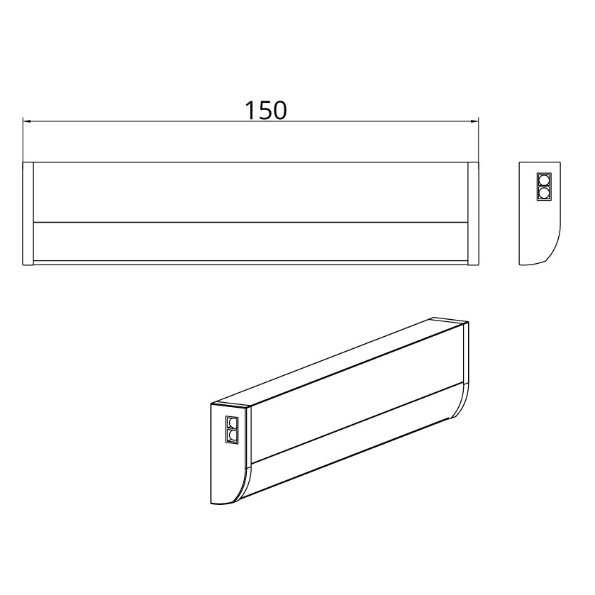 BEAM OPEN - 150, лента 120 LED/м, кабель 2м MiniPlug с торцевым датчиком серебро/свет натуральный