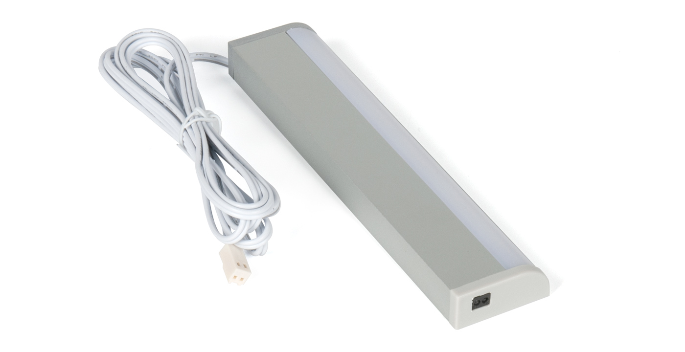 BEAM OPEN - 150, с торцевым расположение датчика, лента 120 LED/м, кабель 2м MiniPlug серебро/свет теплый