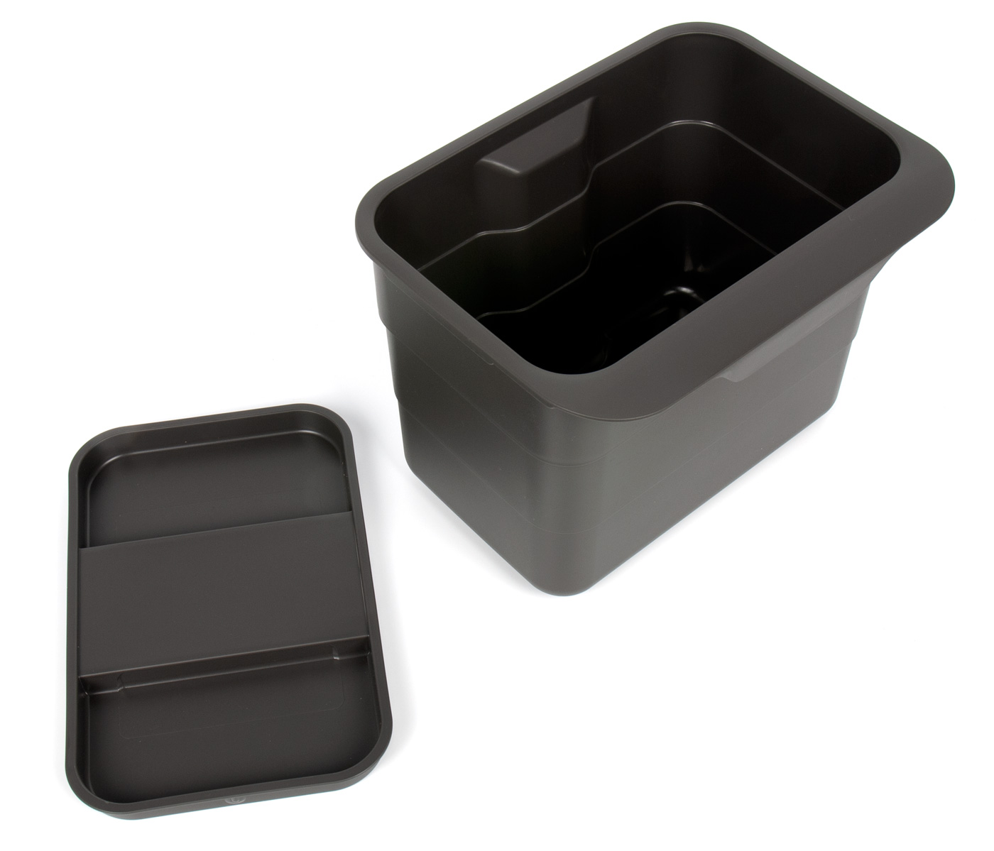 Контейнер для мусора Bioboy / Biobin c крышкой и креплением на дверь, 4,2 л, пластик темно-серый, 227*172*170 мм