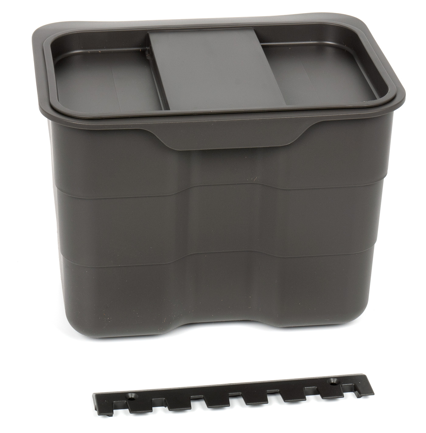 Контейнер для мусора Bioboy / Biobin c крышкой и креплением на дверь, 4,2 л, пластик темно-серый, 227*172*170 мм