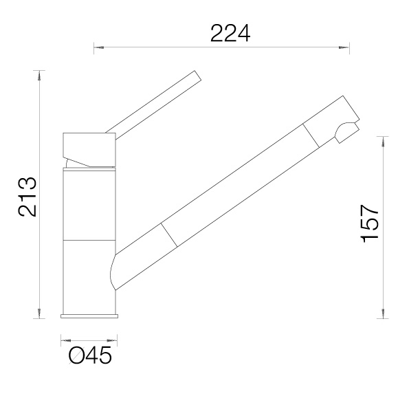 Смеситель (Schock) SC-50-D, Cristalite, выдвижной излив хром/терра