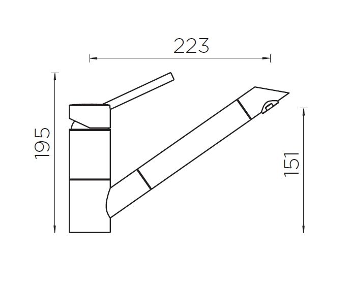 Смеситель (Schock) SC-200-D , Cristadur , выдвижной излив хром/магма