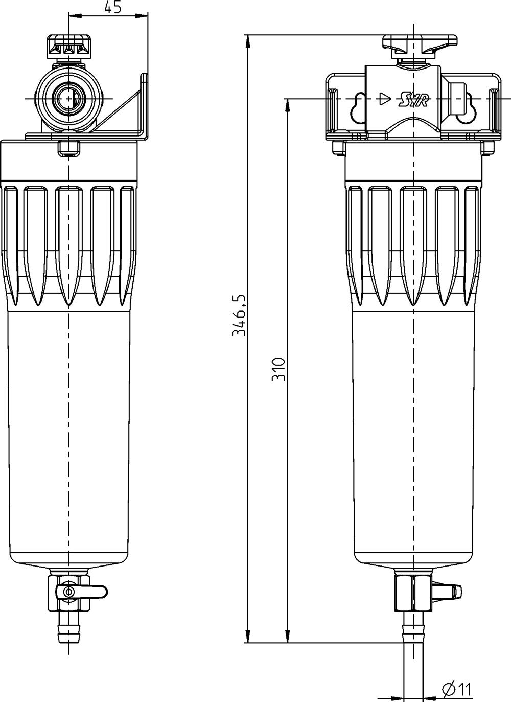 Фильтр SYR POU + кран + комплект для подключения к смесителю