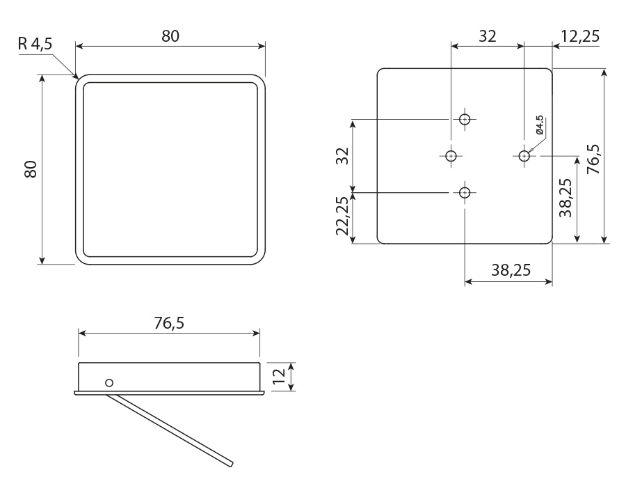 Ручка врезная мебельная 30х138 (MN1025Z80X80G104) хром