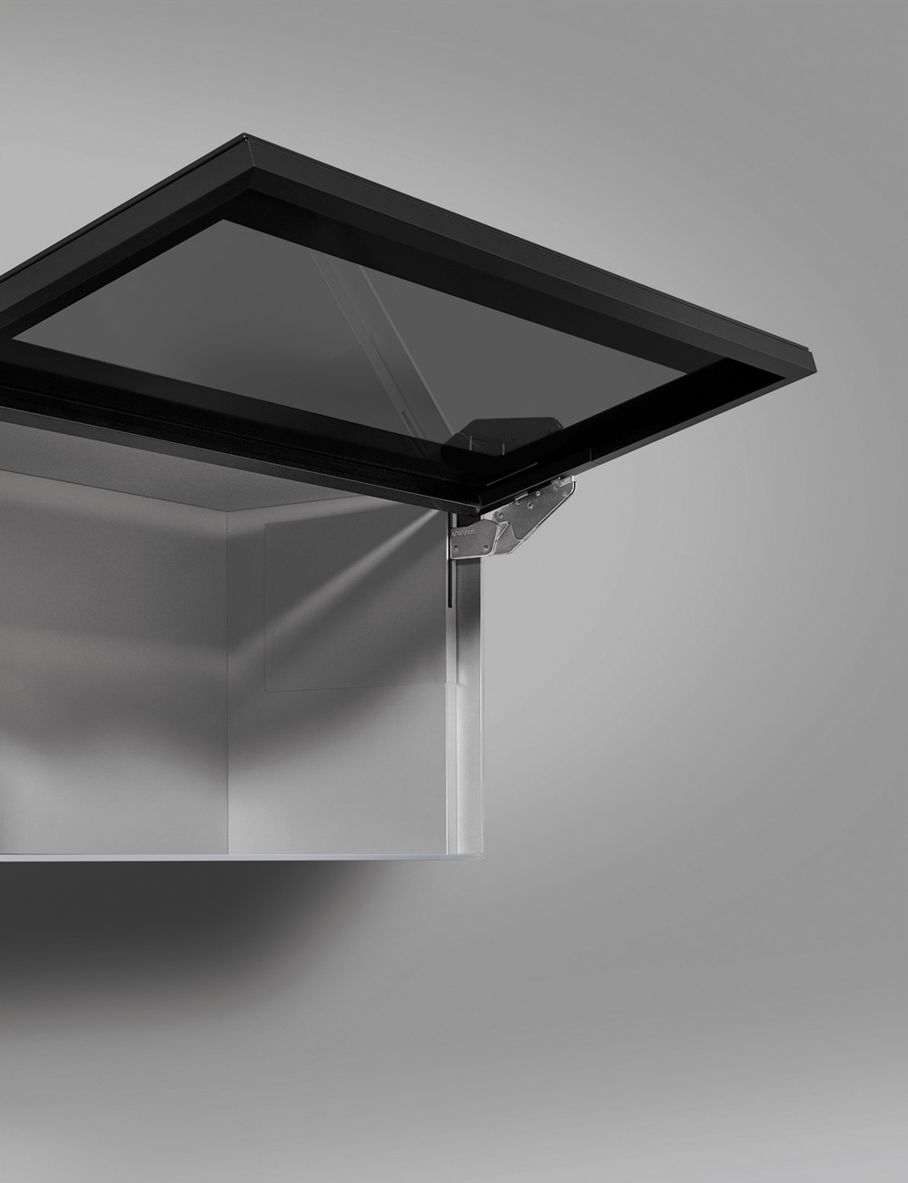 Подъемник Kinvaro T-Slim для фасада из алюм. рамки, КМ 1000-2250, с открытием от нажатия, серый